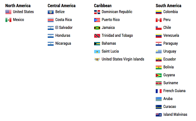 Internation Sales Locations